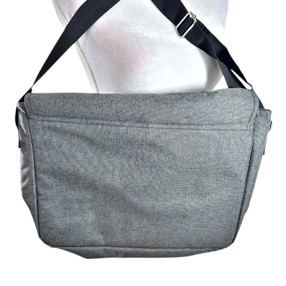 Gray and Black Urban Messenger Bag with Adjustable Strap
